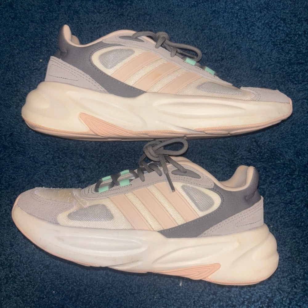 Adidas Gray and Peach Sneakers